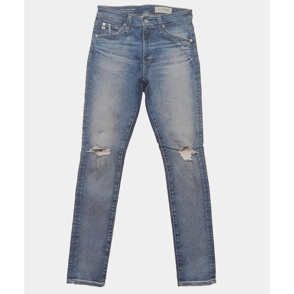 Adriano Goldschmied Farrah High-Rise Skinny Ankle Women's Distressed Jeans Sz 27 - Picture 1 of 13